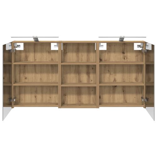 Комплект шкафове за баня с рафт 3 pcs 140 x 14,5 x 70 см