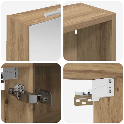 Комплект шкафове за баня с рафт 3 pcs 140 x 14,5 x 70 см