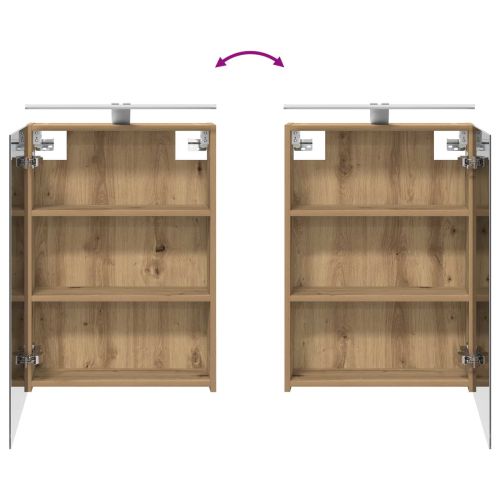 Комплект шкафове за баня с рафт 3 pcs 140 x 14,5 x 70 см