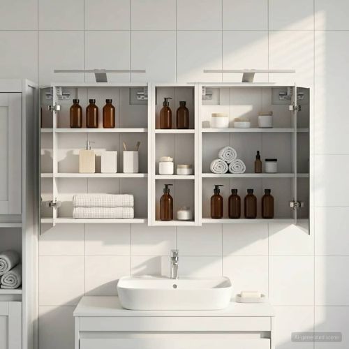 Комплект шкафове за баня 3 pcs 106 x 16 x 62,5 см