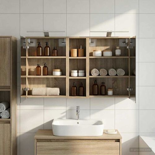 Комплект шкафове за баня 3 pcs 106 x 16 x 62,5 см