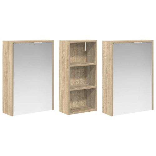 Комплект шкафове за баня 3 pcs 116 x 16 x 62,5 см