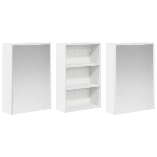 Комплект шкафове за баня с рафт 3 pcs 126 x 16 x 62.5 см