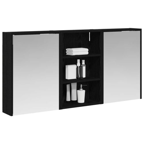 Комплект шкафове за баня с рафт 3 pcs 126 x 16 x 62.5 см