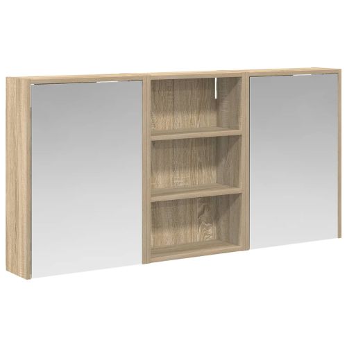 Комплект шкафове за баня с рафт 3 pcs 126 x 16 x 62.5 см