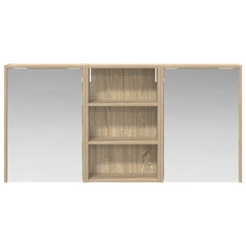 Комплект шкафове за баня с рафт 3 pcs 126 x 16 x 62.5 см