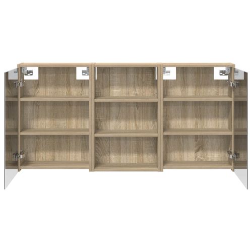 Комплект шкафове за баня с рафт 3 pcs 126 x 16 x 62.5 см