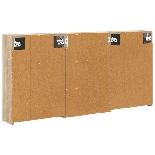 Комплект шкафове за баня с рафт 3 pcs 126 x 16 x 62.5 см