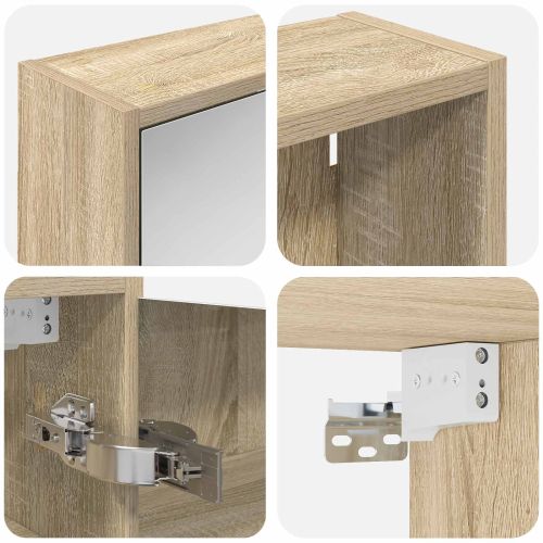 Комплект шкафове за баня с рафт 3 pcs 126 x 16 x 62.5 см