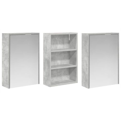 Комплект шкафове за баня с рафт 3 pcs 126 x 16 x 62.5 см