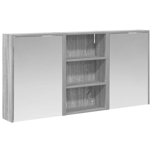 Комплект шкафове за баня с рафт 3 pcs 126 x 16 x 62.5 см