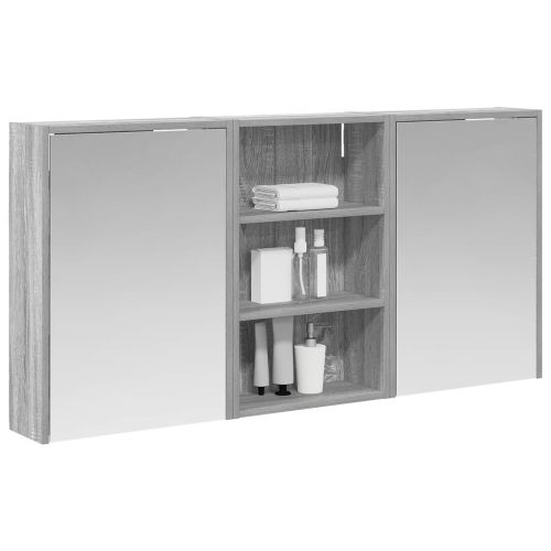 Комплект шкафове за баня с рафт 3 pcs 126 x 16 x 62.5 см