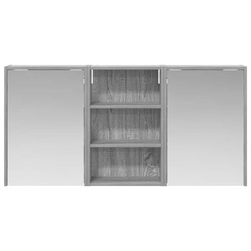 Комплект шкафове за баня с рафт 3 pcs 126 x 16 x 62.5 см