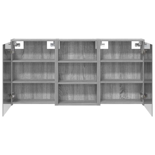 Комплект шкафове за баня с рафт 3 pcs 126 x 16 x 62.5 см