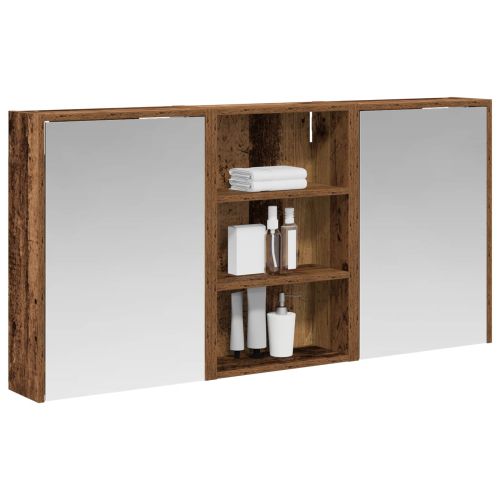 Комплект шкафове за баня с рафт 3 pcs 126 x 16 x 62.5 см