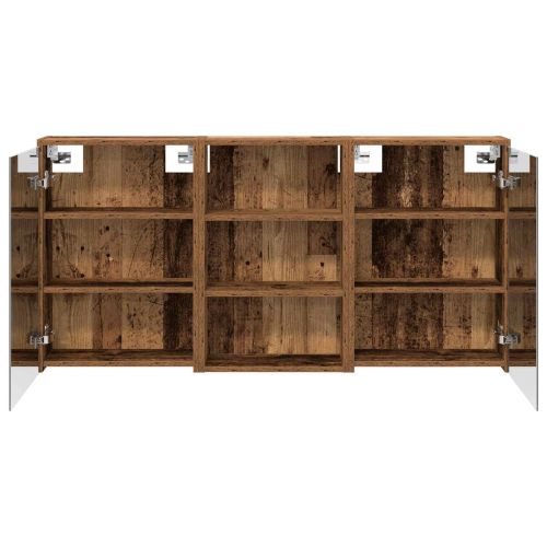 Комплект шкафове за баня с рафт 3 pcs 126 x 16 x 62.5 см