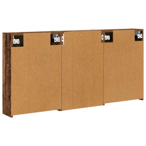 Комплект шкафове за баня с рафт 3 pcs 126 x 16 x 62.5 см