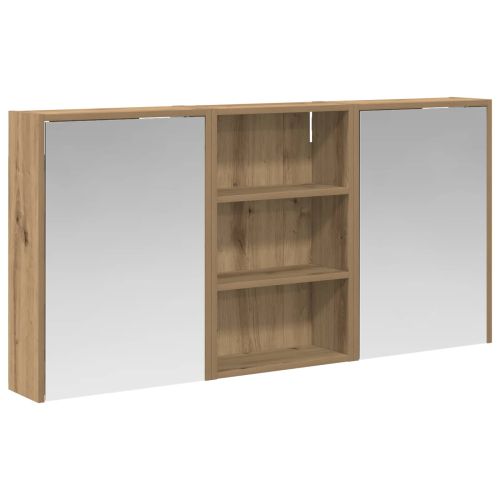 Комплект шкафове за баня с рафт 3 pcs 126 x 16 x 62.5 см