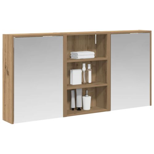 Комплект шкафове за баня с рафт 3 pcs 126 x 16 x 62.5 см