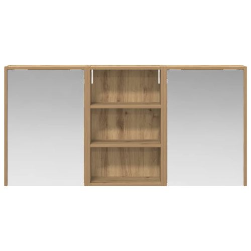 Комплект шкафове за баня с рафт 3 pcs 126 x 16 x 62.5 см