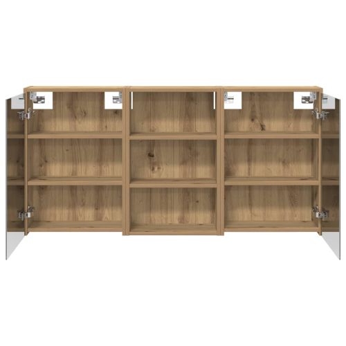 Комплект шкафове за баня с рафт 3 pcs 126 x 16 x 62.5 см