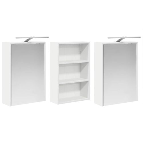 Комплект шкафове за баня с рафт 3 pcs 126 x 16 x 62.5 см