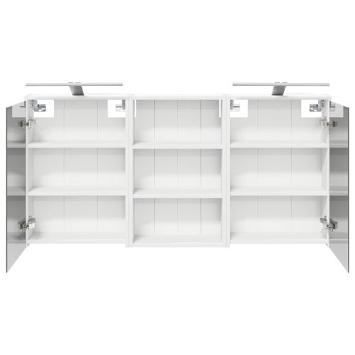 Комплект шкафове за баня с рафт 3 pcs 126 x 16 x 62.5 см