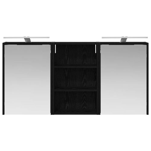 Комплект шкафове за баня с рафт 3 pcs 126 x 16 x 62.5 см