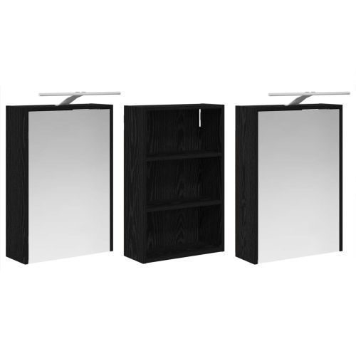 Комплект шкафове за баня с рафт 3 pcs 126 x 16 x 62.5 см