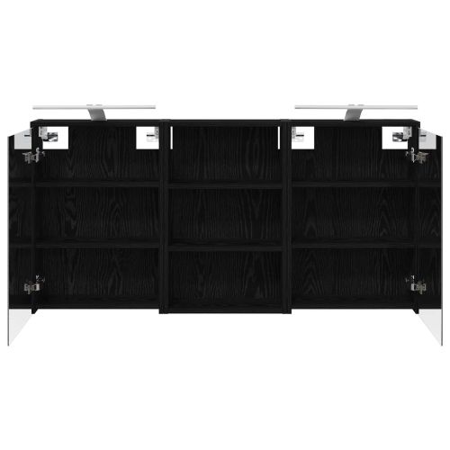 Комплект шкафове за баня с рафт 3 pcs 126 x 16 x 62.5 см