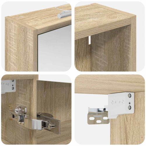 Комплект шкафове за баня с рафт 3 pcs 126 x 16 x 62.5 см