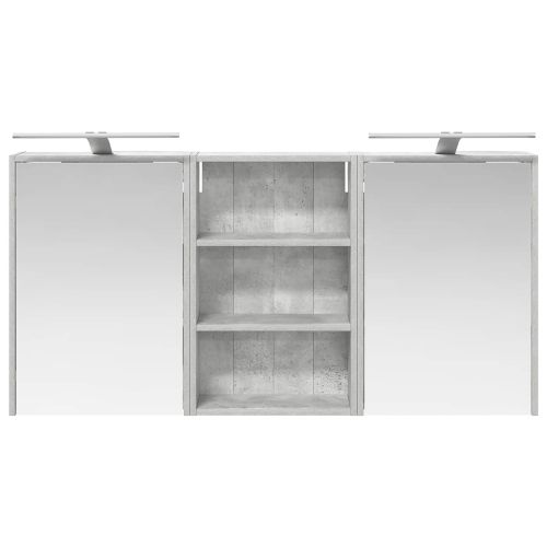 Комплект шкафове за баня с рафт 3 pcs 126 x 16 x 62.5 см