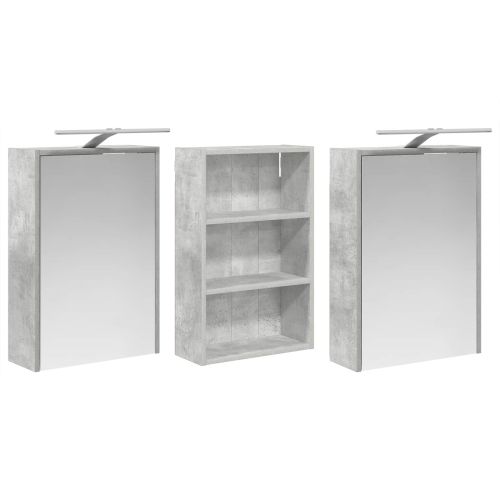 Комплект шкафове за баня с рафт 3 pcs 126 x 16 x 62.5 см