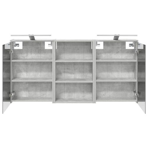 Комплект шкафове за баня с рафт 3 pcs 126 x 16 x 62.5 см