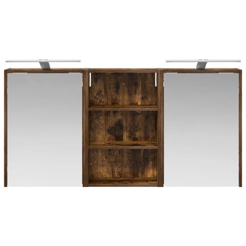 Комплект шкафове за баня с рафт 3 pcs 126 x 16 x 62.5 см