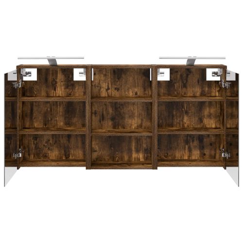 Комплект шкафове за баня с рафт 3 pcs 126 x 16 x 62.5 см