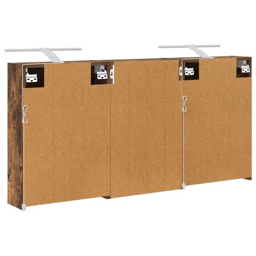 Комплект шкафове за баня с рафт 3 pcs 126 x 16 x 62.5 см