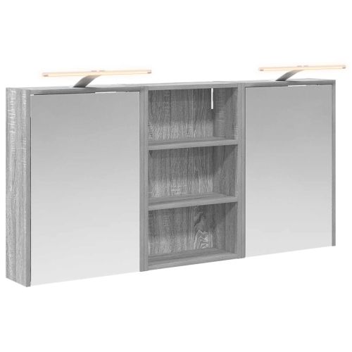 Комплект шкафове за баня с рафт 3 pcs 126 x 16 x 62.5 см