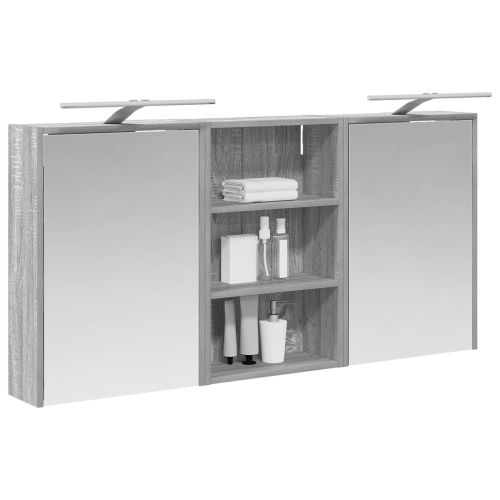 Комплект шкафове за баня с рафт 3 pcs 126 x 16 x 62.5 см