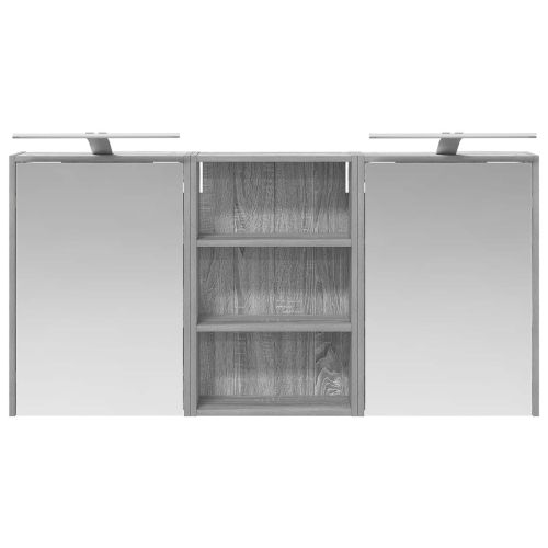 Комплект шкафове за баня с рафт 3 pcs 126 x 16 x 62.5 см