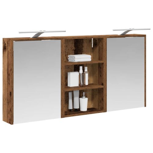 Комплект шкафове за баня с рафт 3 pcs 126 x 16 x 62.5 см