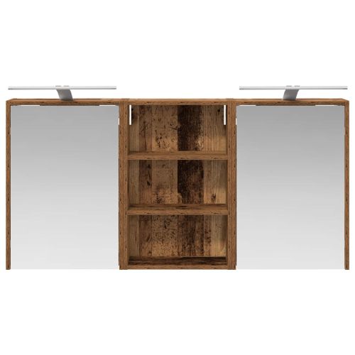 Комплект шкафове за баня с рафт 3 pcs 126 x 16 x 62.5 см