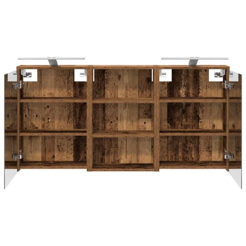 Комплект шкафове за баня с рафт 3 pcs 126 x 16 x 62.5 см