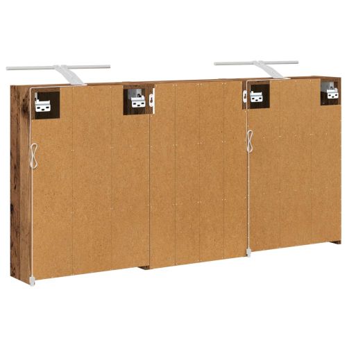 Комплект шкафове за баня с рафт 3 pcs 126 x 16 x 62.5 см