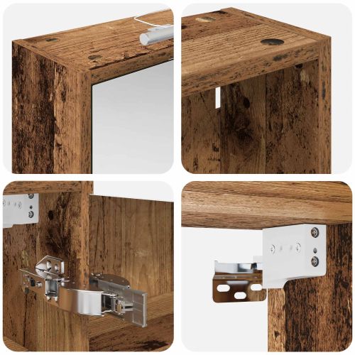 Комплект шкафове за баня с рафт 3 pcs 126 x 16 x 62.5 см