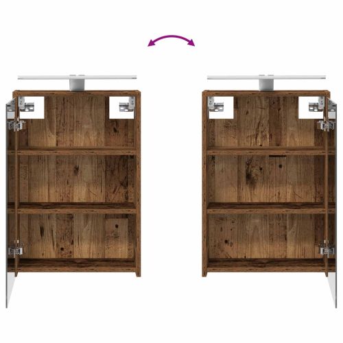 Комплект шкафове за баня с рафт 3 pcs 126 x 16 x 62.5 см