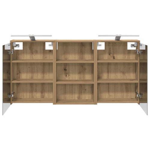 Комплект шкафове за баня с рафт 3 pcs 126 x 16 x 62.5 см