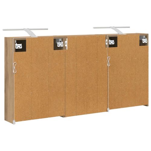 Комплект шкафове за баня с рафт 3 pcs 126 x 16 x 62.5 см