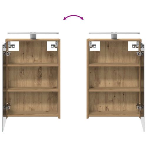 Комплект шкафове за баня с рафт 3 pcs 126 x 16 x 62.5 см