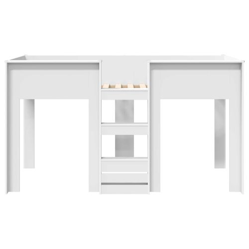 Двуетажно легло за деца Бяло 90 x 200 cm Инженерно дърво